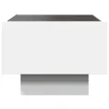 Table de chevet avec LED infini blanc 40x40x30 cm