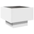 Table de chevet avec LED infini blanc 40x40x30 cm