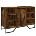 Armoire lavabo de salle de bain chêne fumé 91x35x60 cm