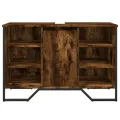 Armoire lavabo de salle de bain chêne fumé 91x35x60 cm