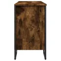 Armoire lavabo de salle de bain chêne fumé 91x35x60 cm