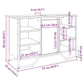 Armoire lavabo de salle de bain chêne fumé 91x35x60 cm