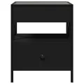 Table basse avec LED Infinity noir 40x40x51 cm