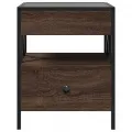 Table de chevet avec LED infini chêne marron 40x40x51 cm