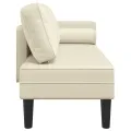 Chaise longue avec coussins crème similicuir