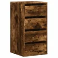 Commode d'angle chêne fumé 40x41x76 cm bois d'ingénierie