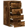 Commode d'angle chêne fumé 40x41x76 cm bois d'ingénierie