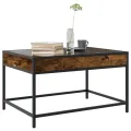 Table basse avec LED infini chêne fumé 70x50x41 cm