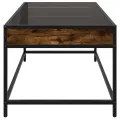Table basse avec LED infini chêne fumé 70x50x41 cm