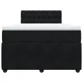 cadre de lit avec matelas Noir 120x200 cm Velours