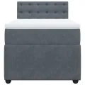 cadre de lit et matelas Gris foncé 90x190 cm Velours
