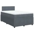 cadre de lit et matelas gris foncé 120x190cm velours