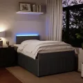 cadre de lit et matelas gris foncé 120x190cm velours