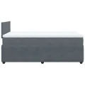 cadre de lit et matelas gris foncé 120x190cm velours