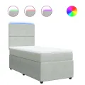 cadre de lit et matelas Gris clair 90x200 cm Velours