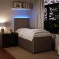 cadre de lit et matelas Gris clair 90x200 cm Velours