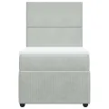 cadre de lit et matelas Gris clair 90x200 cm Velours