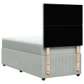 cadre de lit et matelas Gris clair 90x200 cm Velours