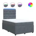 cadre de lit et matelas gris foncé 120x190cm velours