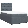 cadre de lit et matelas gris foncé 120x190cm velours