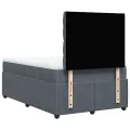 cadre de lit et matelas gris foncé 120x190cm velours