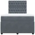 cadre de lit et matelas Gris foncé 120x200cm Velours