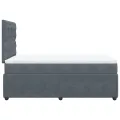 cadre de lit et matelas Gris foncé 120x200cm Velours