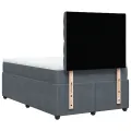 cadre de lit et matelas Gris foncé 120x200cm Velours