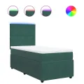 cadre de lit avec matelas Vert foncé 90x190 cm