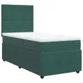 cadre de lit avec matelas Vert foncé 90x190 cm