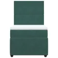 cadre de lit avec matelas Vert foncé 90x190 cm
