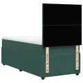 cadre de lit avec matelas Vert foncé 90x190 cm