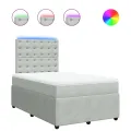 cadre de lit et matelas Gris clair 120x200cm Velours