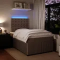 cadre de lit et matelas Gris clair 120x200cm Velours
