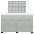 cadre de lit et matelas Gris clair 120x200cm Velours