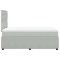 cadre de lit et matelas Gris clair 120x200cm Velours