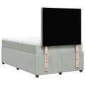cadre de lit et matelas Gris clair 120x200cm Velours