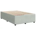 cadre de lit et matelas Gris clair 120x200cm Velours