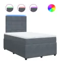 cadre de lit et matelas gris foncé 120x190cm velours