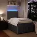 cadre de lit et matelas gris foncé 120x190cm velours