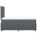 cadre de lit et matelas gris foncé 120x190cm velours