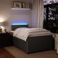 cadre de lit et matelas Gris foncé 120x200cm Velours