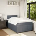 cadre de lit et matelas Gris foncé 120x200cm Velours