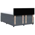 cadre de lit et matelas Gris foncé 140x190cm Velours