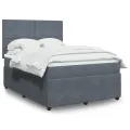 cadre de lit et matelas Gris foncé 140x190cm Velours