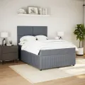 cadre de lit et matelas Gris foncé 140x190cm Velours