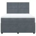 cadre de lit et matelas Gris foncé 140x190cm Velours