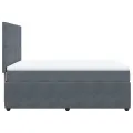 cadre de lit et matelas Gris foncé 140x190cm Velours