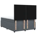 cadre de lit et matelas Gris foncé 140x190cm Velours