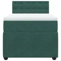 cadre de lit avec matelas Vert foncé 90x190 cm